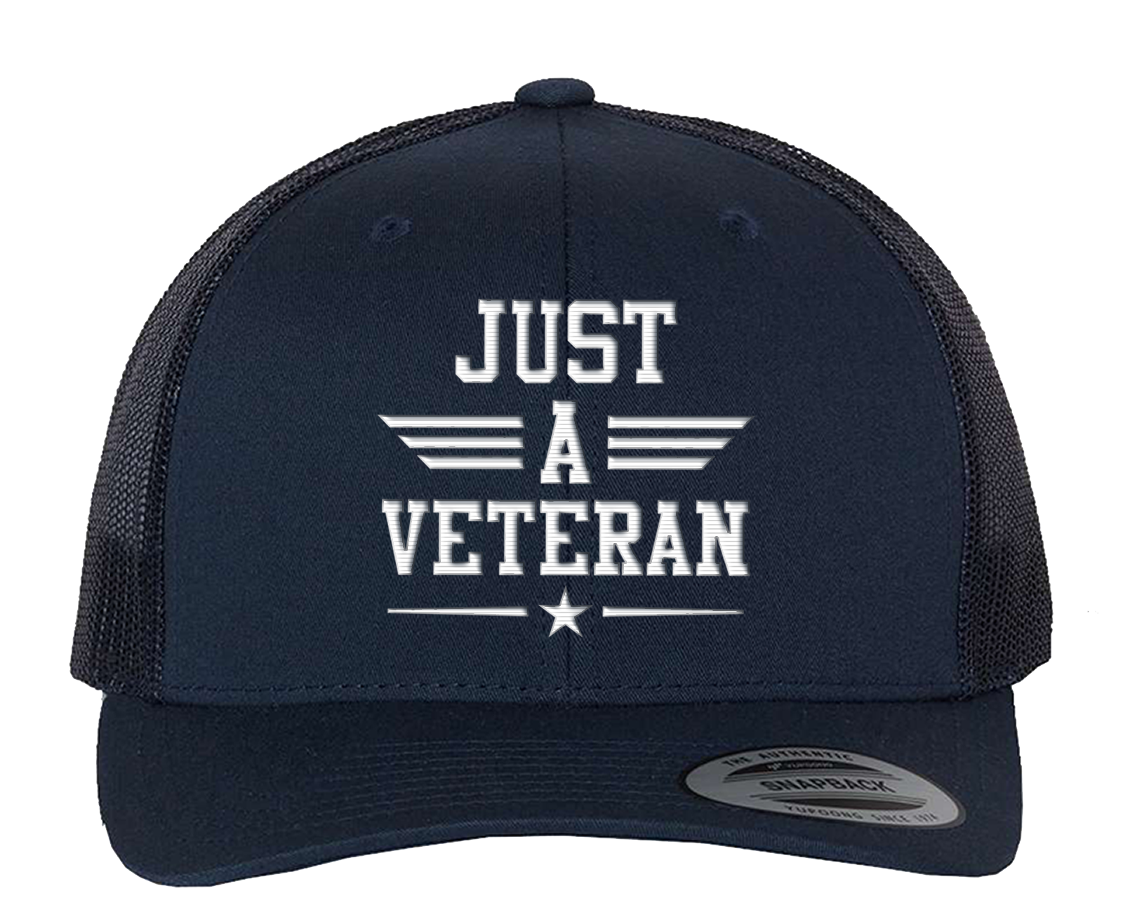 Just A Veteran - Retro Trucker Cap - Navy